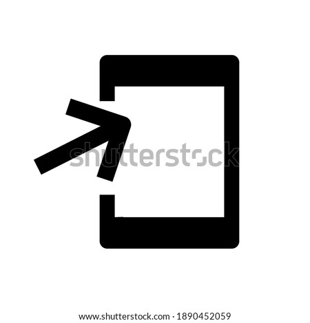 vector icon outline arrow and mobile phone outline