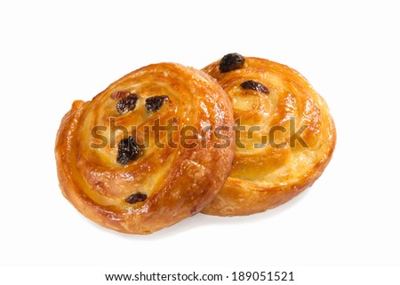 danish pastry isolated on white Royalty-Free Stock Photo #189051521