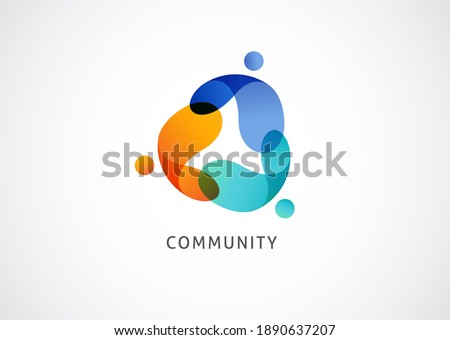 Abstract People symbol, togetherness and community concept design, creative hub, social connection icon, template and logo set Royalty-Free Stock Photo #1890637207