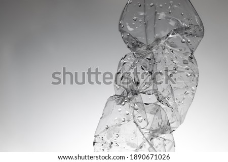 Plastic abstract illustration photo on white light background.Concept of still life photograph