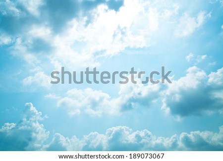 Clouds in the blue sky for background and texture.