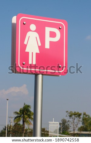 Pink parking mark for women