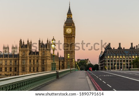 Big Ben in London in the morning Royalty-Free Stock Photo #1890791614