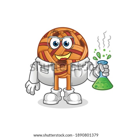 takraw ball scientist character. cartoon mascot vector