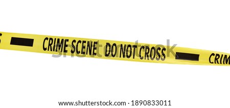 Yellow crime scene tape isolated on white