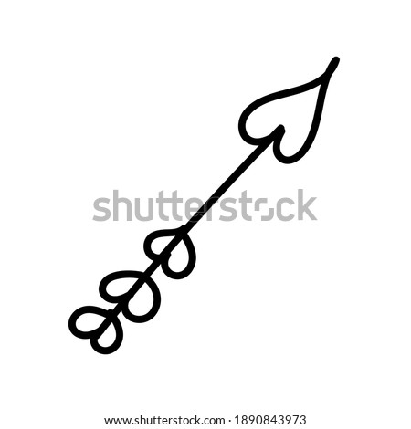 Doodle vector for valentine's day of arrow