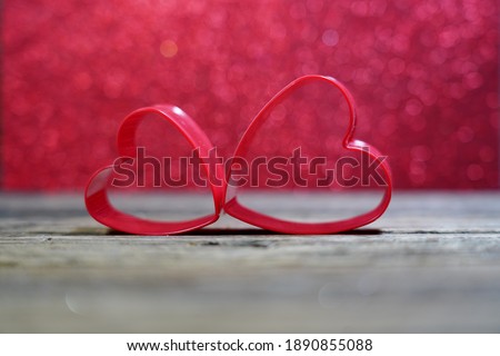 Valentine's Day. Hearts, romantic symbol of love. Selective focus, blurred backgrounds