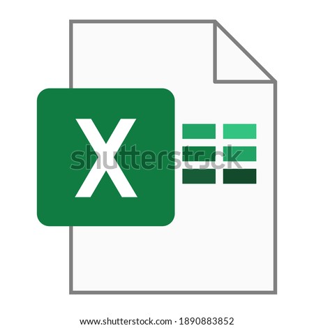 Modern flat design of logo XLS file icon Royalty-Free Stock Photo #1890883852