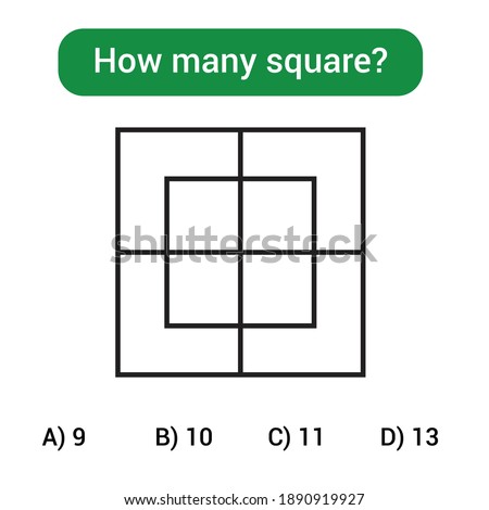 How many squares? Mathematics education game.