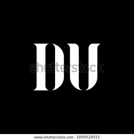 DU D U letter logo design. Initial letter DU uppercase monogram logo white color. DU logo, D U design. DU, D U