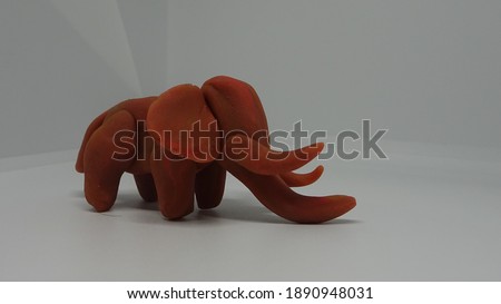 An Elephant sculpture made of clay material to stimulate children creativity 