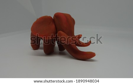 An Elephant sculpture made of clay material to stimulate children creativity 