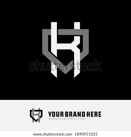 Initial letter K, O, KO or OK overlapping, interlock, monogram logo, white and gray color on black background