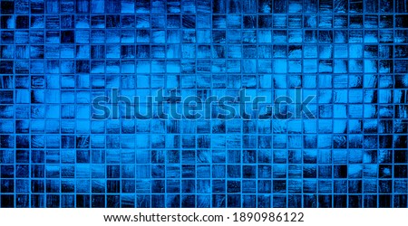 Deep blue aqua shiny tile wall background