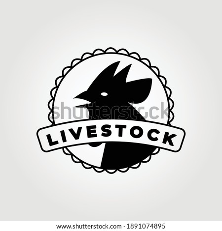 livestock logo , rooster vector, illustration vintage design graphic