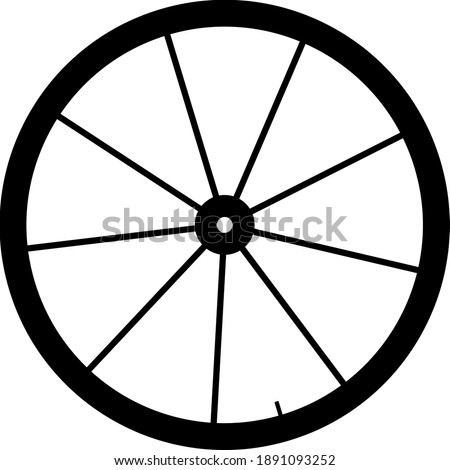 Bike Wheel Icon. Black Glyph Design. Vector Illustration.