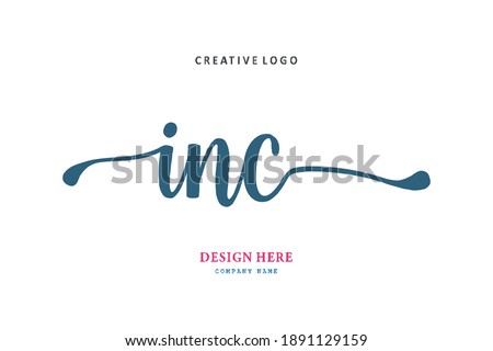INC lettering logo is simple, easy to understand and authoritative Royalty-Free Stock Photo #1891129159