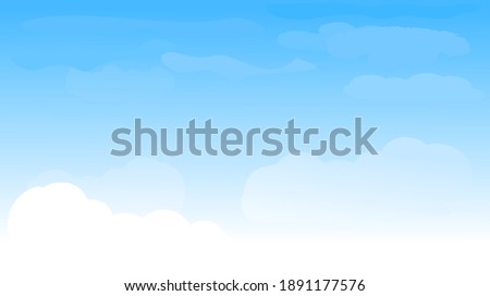 Blue sky with cloud background vector illustration.