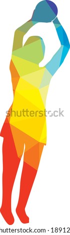 Silhouette of a basketball player, vector image