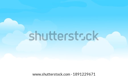 Blue sky with cloud vector illustration.