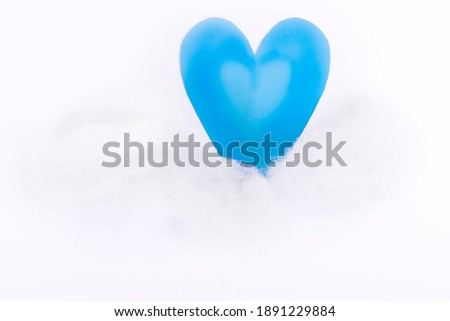Blue heart with cloud isolated over white background