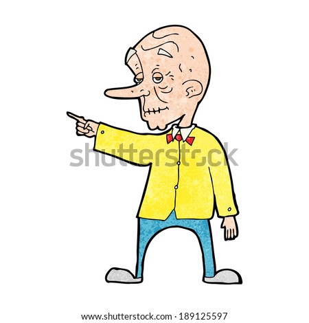 cartoon old man pointing