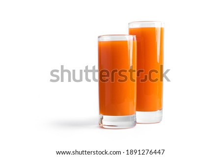 Carrot juice isolated on a white background. High quality photo