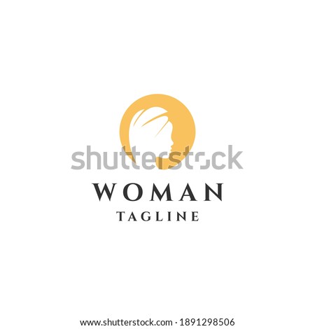 woman luxury logo vector icon illustration