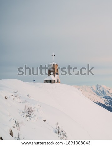 Monte Cuarnan church in the Julian Pre Alps, Gemona del Friuli, Italy