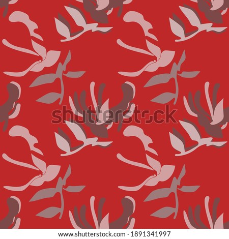 Exotic ornamental plant.Image on a white background. Line graphics.Seamless patter.