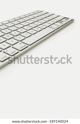 Keyboard Isolate on White Wide Angle View