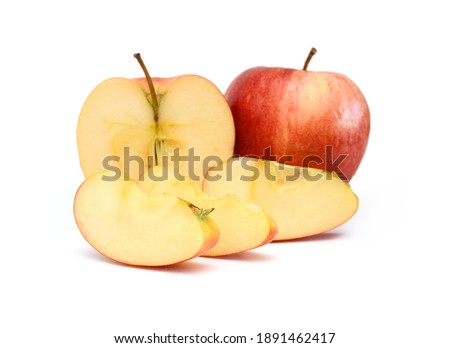 Fresh red apples isolated on white background 
