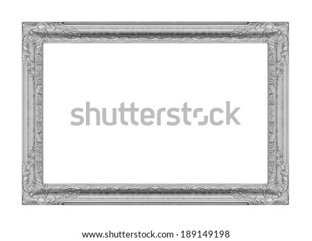 The antique gray  frame isolated on the white background 