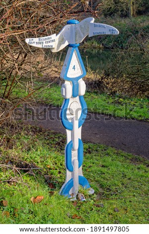 Footpath walk sign - Reading Berkshire United Kingdom