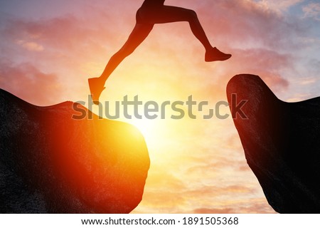 Runner during sunset - fitness work out concept, silhouette