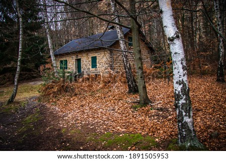 A forester's lodge in the forest. Royalty-Free Stock Photo #1891505953