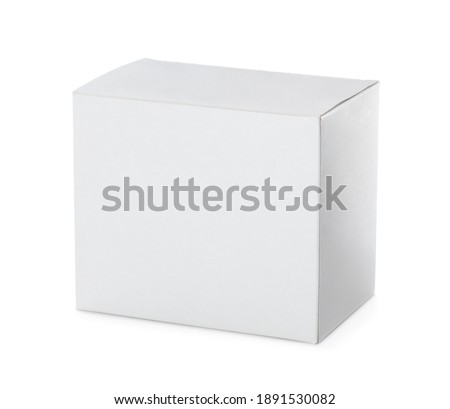 Closed blank cardboard box isolated on white