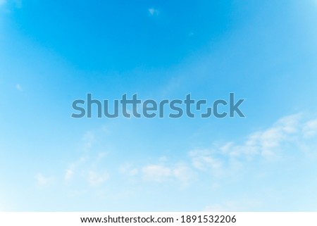 Blue sky with white cloud. Beautiful sky background and wallpaper. Clear day and good weather in the evening. bright,Thailand-Malaysia border. Royalty-Free Stock Photo #1891532206