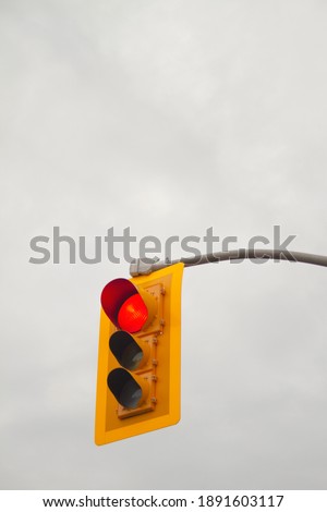 Red Stop Light Street Lamp City Traffic Direction