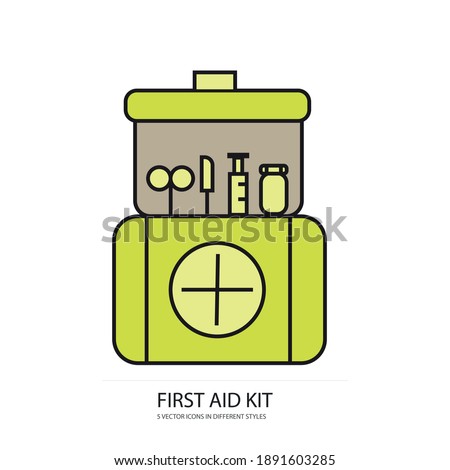 first aid kit vector type icon