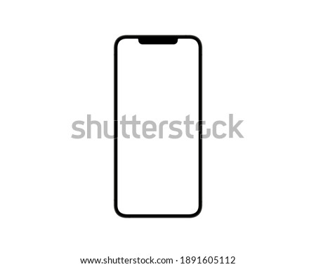 Modern black smartphone with blank screen