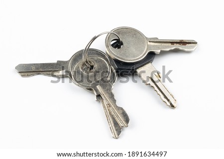 macro photo of keys on white background