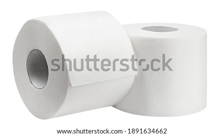 Toilet paper isolated on white background, clipping path, full depth of field Royalty-Free Stock Photo #1891634662