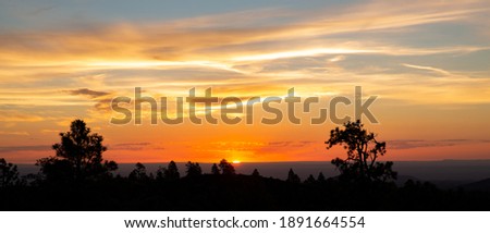 Beautiful sunrise in July, Sunset Crater Volcano National Monument, Arizona, USA