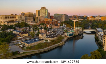 Sunrise Over Cristina River and Downtown City Skyline Wilmington Delaware Royalty-Free Stock Photo #1891679785