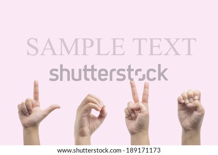 Love american sign language on pink background
