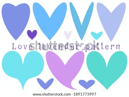 Vector pattern with hearts in lavender flowers