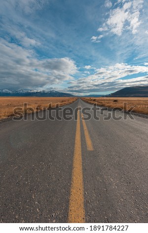 Autumn highway background picture, traveling in Chile, South America. Beautiful natural scenery.