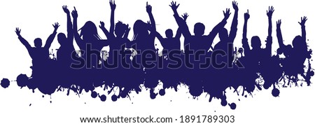 Collection of four different grunge crowd scenes Royalty-Free Stock Photo #1891789303