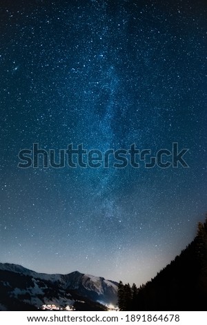 Picture of the milky way with view into the simmen valley 
